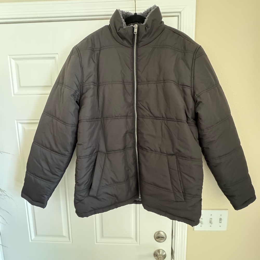 Weatherproof Vintage Men’s Fleece Lined Puffer Jacket (Black, L) Large
